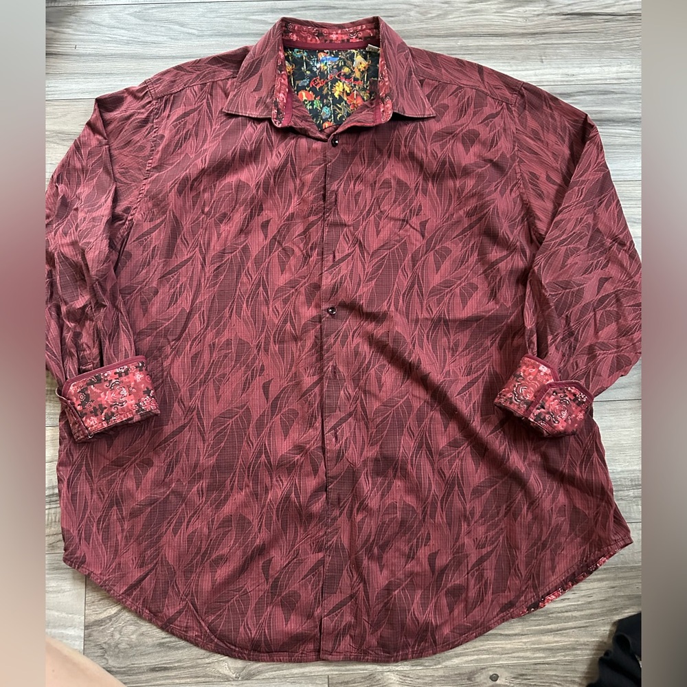 Robert Graham Men's Leaf Patterned Button Down Sh… - image 1
